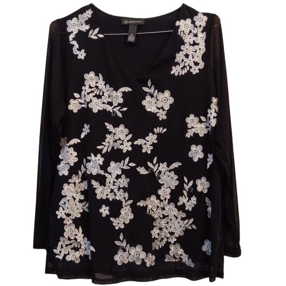 INC Artsy Top Blouse Plus Size 0X/XL Embroidered‎ Floral Romantic Event Career - Picture 9 of 9